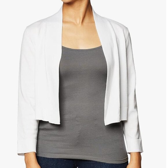 NWT SIMONS ECOVERO LENZING Ivory SHRUG Cropped Cardigan - Picture 1 of 9